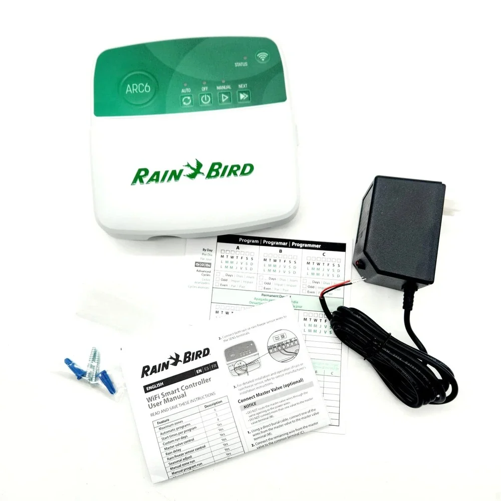 Rain Bird ARC6 Smart Irrigation Timer 6-Zone WiFi Controller‎ Indoor Alexa Ready